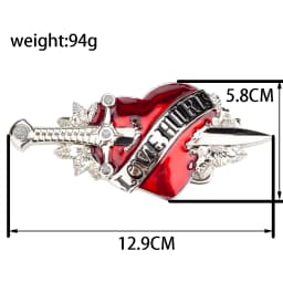 Love Hurts Red Heart Alloy Belt Buckle for Women Fashion Luxury