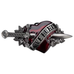 Love Hurts Red Heart Alloy Belt Buckle for Women Fashion Luxury