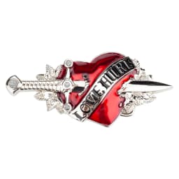 Love Hurts Red Heart Alloy Belt Buckle for Women Fashion Luxury