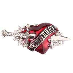 Love Hurts Red Heart Alloy Belt Buckle for Women Fashion Luxury