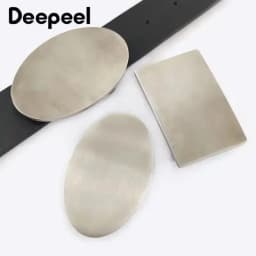 Deepeel 35/40mm Stainless Steel Belt Buckles Metal Smooth Plate Buckle for Men's Waistband Head Pin Automatic Clasp DIY Crafts