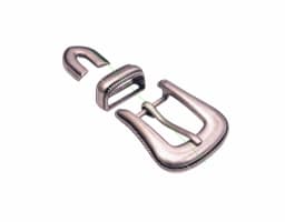 Solid Antique Silver Western Rope Side End Bar Pin Buckle 3 Pcs Set DIY Leathercraft Cowboy Belt Buckle Replacement Fit 25mm