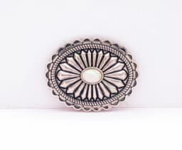 40mm Huge Vintage American Southeaset Indian Sun Burst Flower Oval Turquoise Belt Buckle