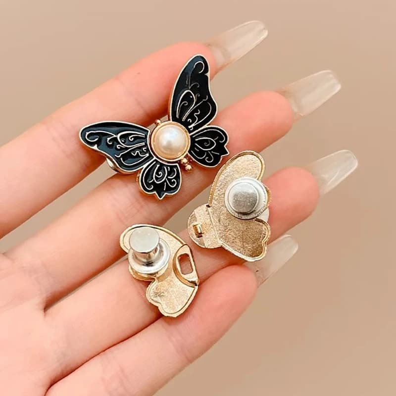 Butterfly Jeans Button Adjustable Clips For Pant Skirts Waist Tightener Buckle Snap Button Adjuster Pants Pin Retractable Button
