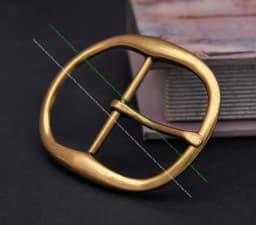STURDY ANTIQUE BRASS PLATED METAL OVAL LONG HUGE RODEO BIG COWBOY WESTERN LEATHER BELT BUCKLE REPLACEMENT FIT 50MM