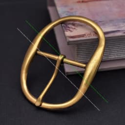 STURDY ANTIQUE BRASS PLATED METAL OVAL LONG HUGE RODEO BIG COWBOY WESTERN LEATHER BELT BUCKLE REPLACEMENT FIT 50MM