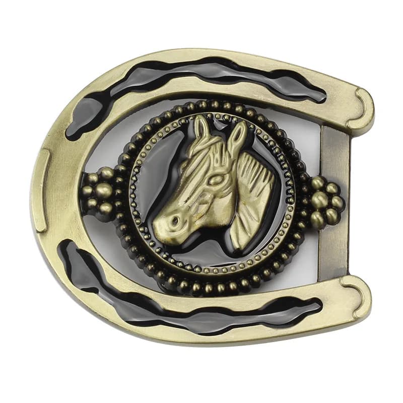 Belt Buckle DIY Dccessories Horseshoe Riding Pattern Bronze Equestrian Metal Smooth Buckle