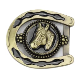Belt Buckle DIY Dccessories Horseshoe Riding Pattern Bronze Equestrian Metal Smooth Buckle