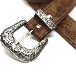 Western Retro Floral Engraved Antique Belt Buckle Set 3pcs Fits 38mm Belt Decor Metal Belt Head Belt Loop Belt Tail Accessories