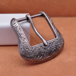 Inner 38MM Antique Silver Floral Engraved Western Cowboy Cowgirl Rodeo Belt Buckle 5-PC Set Unisex Fits 1 1/2" Strap