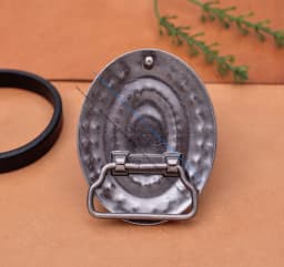 Vintage Silver America Southwest Tribal Traditional Floral Turquoise Men's Huge Leather Belt Buckle Fits 40MM Belt Strap