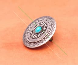 Vintage Silver America Southwest Tribal Traditional Floral Turquoise Men's Huge Leather Belt Buckle Fits 40MM Belt Strap