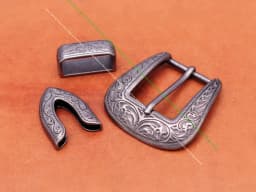 30mm Vintage Silver Western Cowboy Rodeo Floral Carved Jeans Apparel Leather Belt Leathercraft 3PCS Set Buckle Replacement