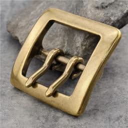 Belt Buckle 40mm Retro Brass Double Tongue Pin Belt Buckle For Men Belt DIY Accessories Leather Craft Man Belt Buckle BK0012