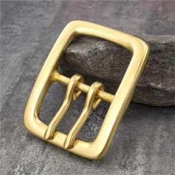 Belt Buckle 40mm Retro Brass Double Tongue Pin Belt Buckle For Men Belt DIY Accessories Leather Craft Man Belt Buckle BK0012
