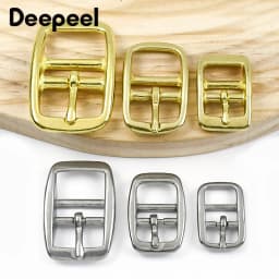 2Pcs Stainless Steel Belt Buckle Solid Brass Pin Buckles Bag Strap Belts Adjuster Slider Clasp DIY Leather Craft Accessories