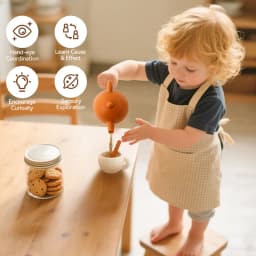 Kids Montessori Afternoon Tea Set Baby Teething Toy BPA Free Silicone Teapot and Teacups Role-Playing Kitchen Toy Baby Toy Gift