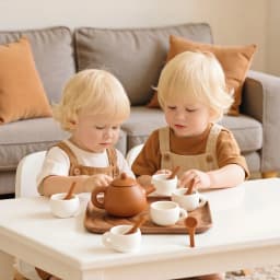 Kids Montessori Afternoon Tea Set Baby Teething Toy BPA Free Silicone Teapot and Teacups Role-Playing Kitchen Toy Baby Toy Gift
