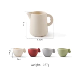 Kids Montessori Afternoon Tea Set Baby Teething Toy BPA Free Silicone Teapot and Teacups Role-Playing Kitchen Toy Baby Toy Gift