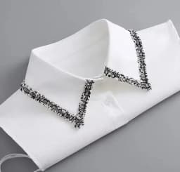 Korean Stand Lapel False Collar Women Embroidery Faux Col Half Shirt Blouse Fake Collars Sweater Shirt Detachable Collars