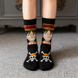 Hot Anime One Piece Casual Socks Cartoon Creative Printed Fashionable and Breathable Men and Women Mid-calf Socks Gift