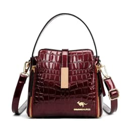 Women Patent Leather Handbag High Quality Interior Slot Pocket Leather Bucket Bag Female Shoulder Bag Luxury Brand Crossbody Bag