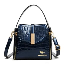 Women Patent Leather Handbag High Quality Interior Slot Pocket Leather Bucket Bag Female Shoulder Bag Luxury Brand Crossbody Bag