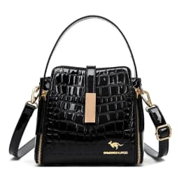Women Patent Leather Handbag High Quality Interior Slot Pocket Leather Bucket Bag Female Shoulder Bag Luxury Brand Crossbody Bag