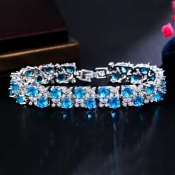ThreeGraces Luxury Shiny Yellow Cubic Zirconia Leaf Flower Shape Bridal Wedding Party Bracelet for Women Fashion Jewelry BR239