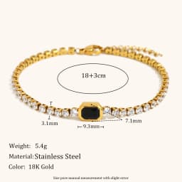 La.Muses Elastic Cubic Zirconia Stainless Steel Woman's Bracelet Fashion Luxurious Jewelry Party Accessories