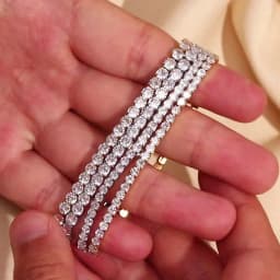 La.Muses Elastic Cubic Zirconia Stainless Steel Woman's Bracelet Fashion Luxurious Jewelry Party Accessories