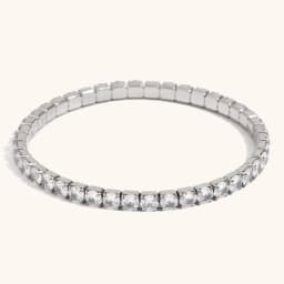 La.Muses Elastic Cubic Zirconia Stainless Steel Woman's Bracelet Fashion Luxurious Jewelry Party Accessories