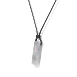 Men Vintage Rectangle Obsidian Pendent Necklace Natural Tiger Eye Labradorite Gem Leather Rope Braid Necklace Healing Jewelry