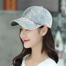 Boho Tropical Print Baseball Cap Women Outdoor Washed Denim Cap Female Fashion Visor Bohemian Jeans Men Sport Street Sun Hats