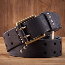 3.8CM Original Genuine Leather Army Tactical Belt Double-needle Buckle Men's Belt Washed Water Made Old Macho Jeans Belt