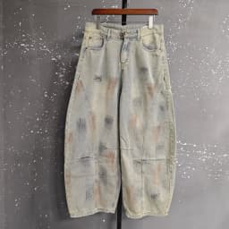 IEFB American Style Vintage Dirty Men's Jeans 2026 Spring New High Street Design Loose Wide Leg Floor Length Denim Pants 9X2185