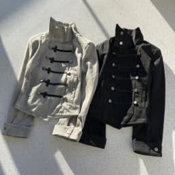 Y2K Harajuku Napoleon Jackets Stand Collar Frog Button Military Cropped Coat Gothic Punk Slim Outerwear Unisex Oversize Clothing