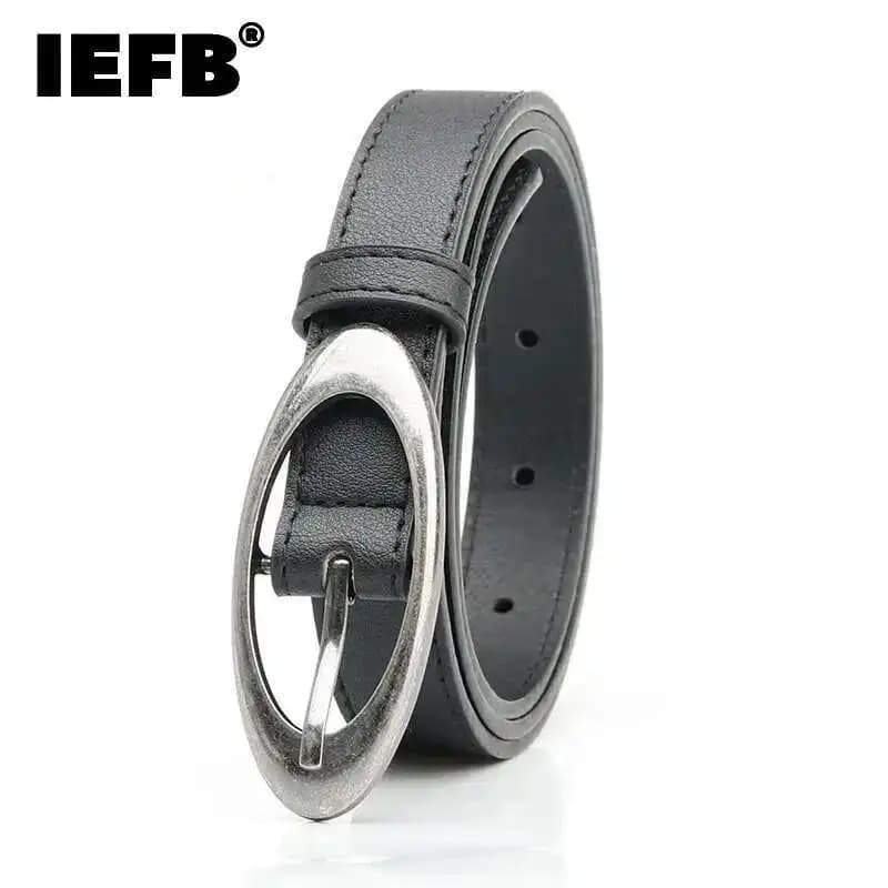 IEFB New Korean Oval Alloy Needle Buckle Men Belt Decoration Blazer Dress Jeans Simple Versatile Belts Simple 9W426