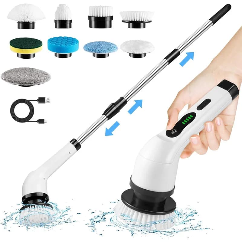 Cordless Spin Scrubber Electric Multipurpose Cleaning Brush for Kitchen Bathroom Toilet - Household Hair Brushes And Mops