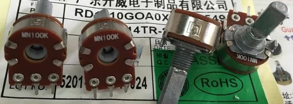 1pcs/lot L-type dual potentiometer MN100K 148 potentiometer balanced handle length 25MMF