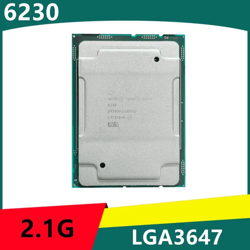 Xeon Gold 6230 CPU 20-Cores 40-Threads 2.10GHz 27.5MB 125W LGA3647 For C621 6230