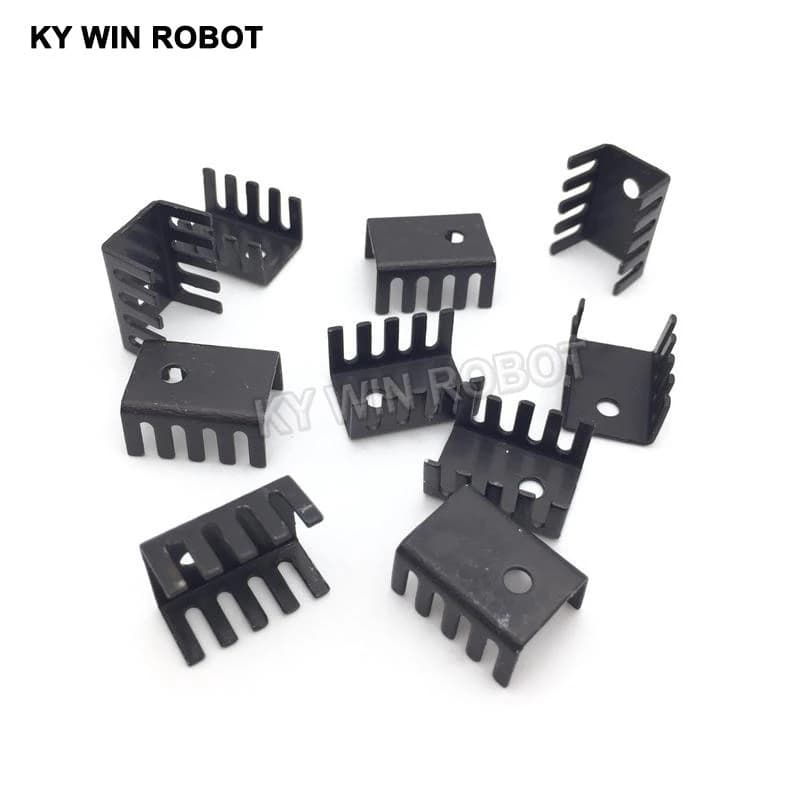 50PCS Black 15*10*20MM Triode Heat Sink 10*15*20MM TO-220 TO220 Transistor Aluminum Radiator Heat Sink Cooler Cooling 20*15*10MM