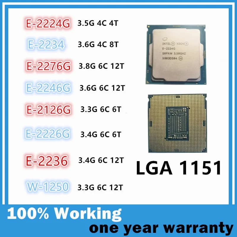 Xeon E Series Processor E-2224G E-2234 E-2276G E-2246G E-2126G E-2226G E-2236 QS LGA1151 CPU