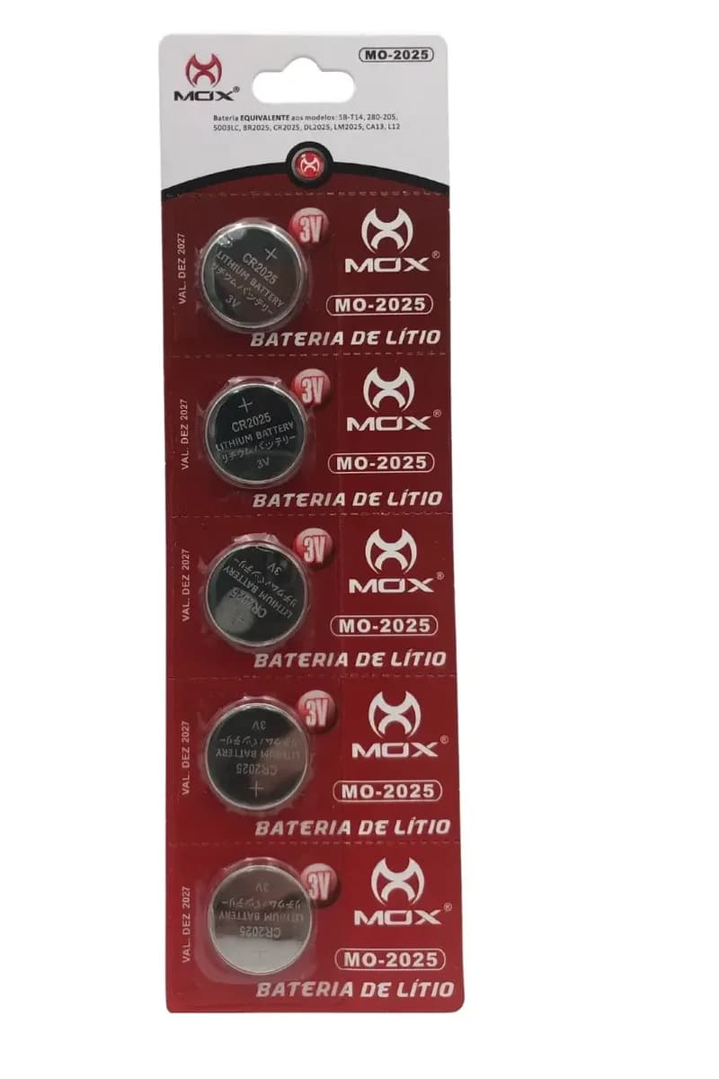 Cartde C/ 5 Mox Lithium Battery Mox-2025 3v Cr2025