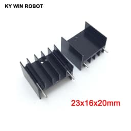5pcs Black Aluminium TO-220 23x16x20mm Heatsink TO 220 Heat Sink Transistor Radiator TO220 Cooler Cooling 23*16*20MM With 2pin