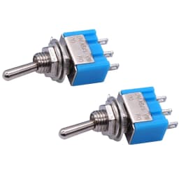 10pcs SPDT Mini Toggle Switch 3-Pin 2 Position ON/ON Miniature Toggle Switch 6A 125V AC Toggle Switch MTS-102