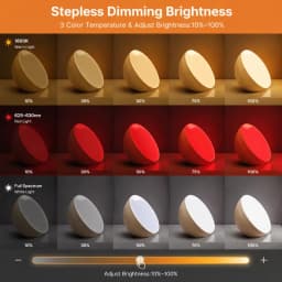 Rechargeable Touch Night Light Remote Control Stepless Dimming 3-Color Sleep Lamp No Blue Bedside 620-630nm Red Eye-Caring