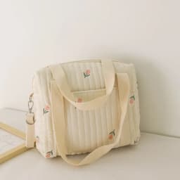 Cute Bear Baby Stroller Nappy Bag Korea Embroidery Flower Mommy Bag Soft Maternity Shoulder Pack Portable Baby Diaper Organizer