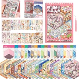 3D Sticker Scene Book,Include 20 Beautiful House Isometric 3D Space DIY Scene Stickers Book,Cute Art Stickers for Girls