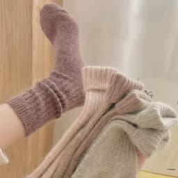 Winter Thick Warm Women's Cashmere Wool Socks Japanese Harajuku Style Solid Color Long Thermal Fashion Sox for Ladies